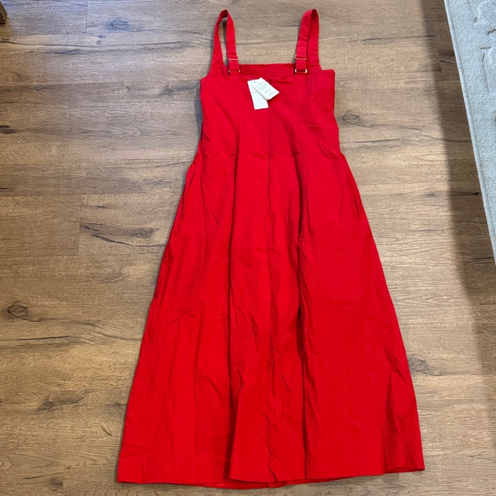 NWT Abercrombie & Fitch Bold Red Midi Dress - Picture 6 of 6
